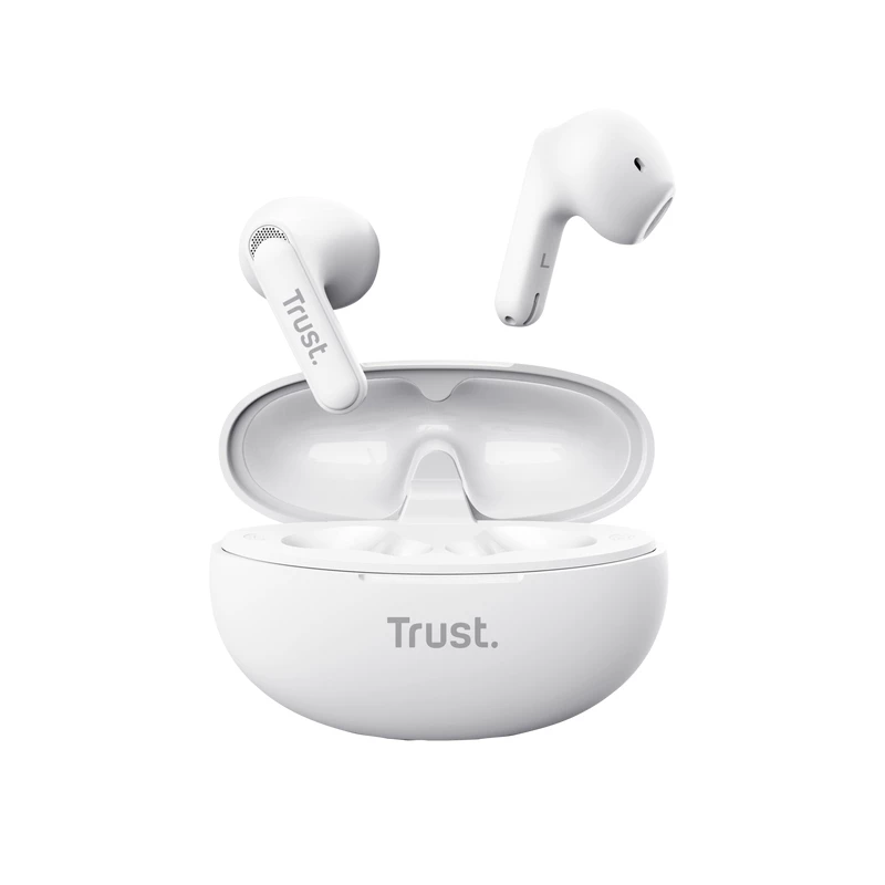 Trust Yavi Zestaw słuchawkowy True Wireless Stereo (TWS) douszny Połączenia/Muzyka USB Typu-C Bluetooth Biały