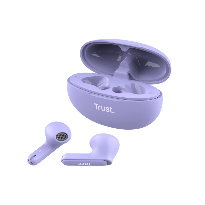 Trust Yavi Headset True Wireless Stereo (TWS) In-ear Calls/Music USB Type-C Bluetooth fioletowy
