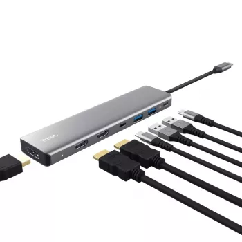 Trust 25661 interfejs hub USB Type-C Aluminium