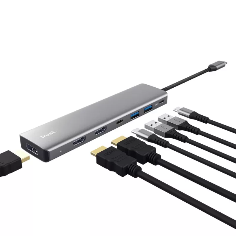 Trust 25661 interfejs hub USB Type-C Aluminium