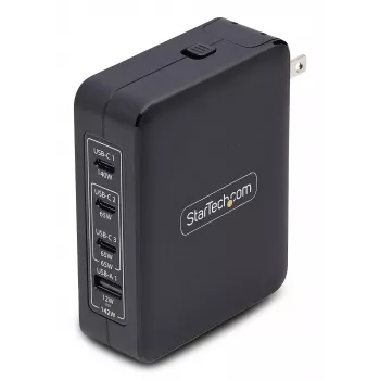 Ładowarka ścienna StarTech.com 140W USB-C, 3x USB-C/1x USB-A, PD 3.1 Międzynarodowy zasilacz GaN do MacBook/Dell XPS/Inspiron