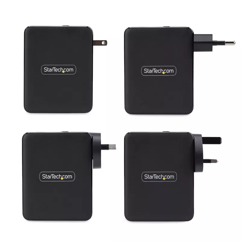 Ładowarka ścienna StarTech.com 140W USB-C, 3x USB-C/1x USB-A, PD 3.1 Międzynarodowy zasilacz GaN do MacBook/Dell XPS/Inspiron