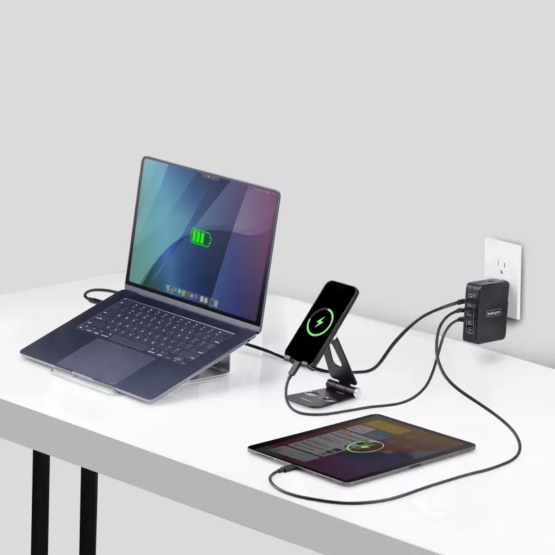 Ładowarka ścienna StarTech.com 140W USB-C, 3x USB-C/1x USB-A, PD 3.1 Międzynarodowy zasilacz GaN do MacBook/Dell XPS/Inspiron