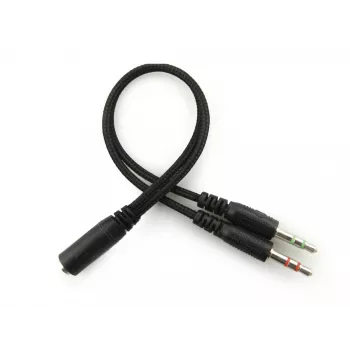 Sandberg MiniJack Headset Saver, Przewodowy, Połączenia/Muzyka, 20 - 20000 Hz, 71 g, Zestaw słuchawkowy, Czarny