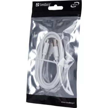 Sandberg MicroUSB Sync/Charge 1m SAVER, 1 m, Micro-USB A, USB A, biały