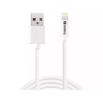 Sandberg USBLightning MFI 1m SAVER, 1 m, Lightning, USB A, Męski, Męski, Biały