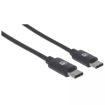 Manhattan Kabel USB-C na USB-C, 3 m, męski na męski, czarny, 480 Mb/s (USB 2.0), Hi-Speed USB, dożywotnia gwarancja, odpowiednik USB2CC3M