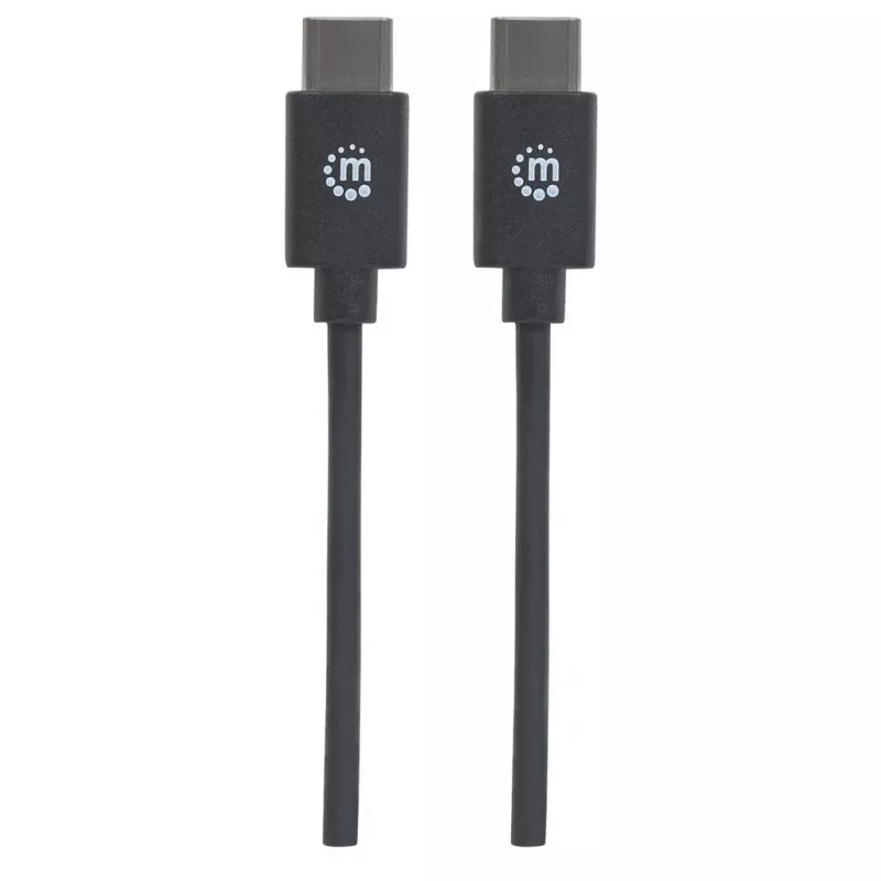 Manhattan Kabel USB-C na USB-C, 3 m, męski na męski, czarny, 480 Mb/s (USB 2.0), Hi-Speed USB, dożywotnia gwarancja, odpowiednik USB2CC3M
