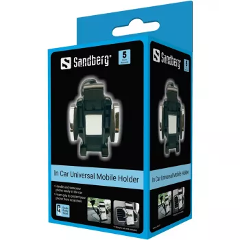 Sandberg In Car Universal Mobile Holder, Mobile phone/Smartphone, Uchwyt pasywny, Samochód, Czarny