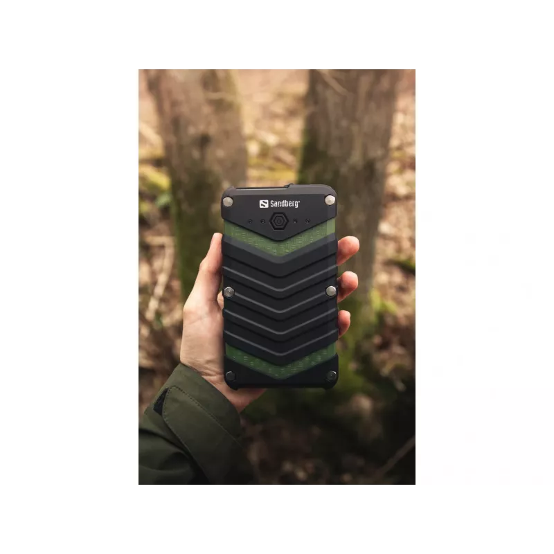 Sandberg Survivor Powerbank 20000, 20000 mAh, litowo-jonowy (Li-Ion), czarny, zielony