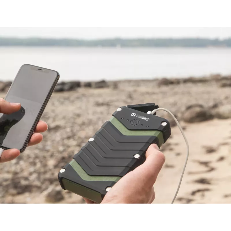Sandberg Survivor Powerbank 20000, 20000 mAh, litowo-jonowy (Li-Ion), czarny, zielony