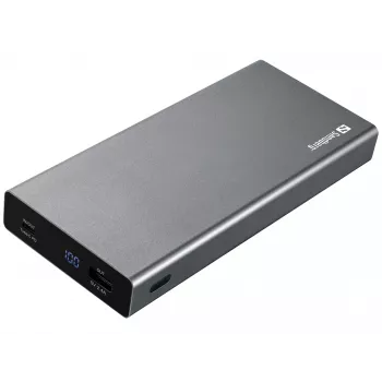 Sandberg Powerbank USB-C PD 100W 20000, 20000 mAh, litowo-jonowy (Li-Ion), Quick Charge 3.0, 100 W, szary