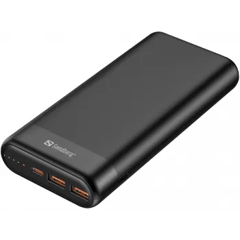 Sandberg Powerbank 20000 PD65W+2xQC3.0, 20000 mAh, litowo-jonowy (Li-Ion), Quick Charge 3.0, 65 W, czarny