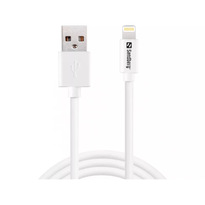 Sandberg USB-A do Lightning MFI 1M, 1 m, Lightning, USB A, Biały, Prosty, Prosty