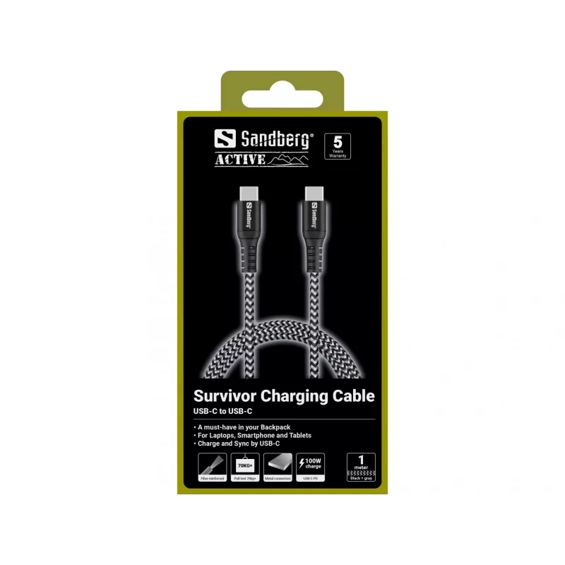 Kabel Sandberg Survivor USB-C 1M 100W