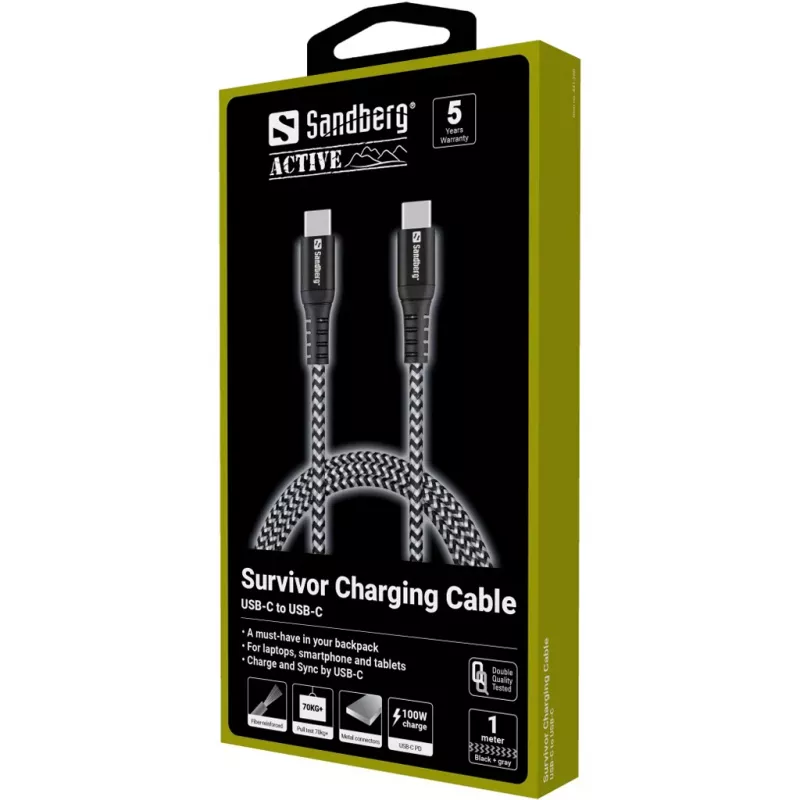 Kabel Sandberg Survivor USB-C 1M 100W