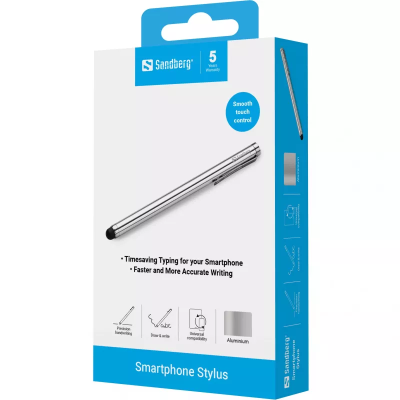 Sandberg Smartphone Stylus, telefon komórkowy/smartfon, srebrny, 5 g, 140 mm, 7 mm, 7 mm