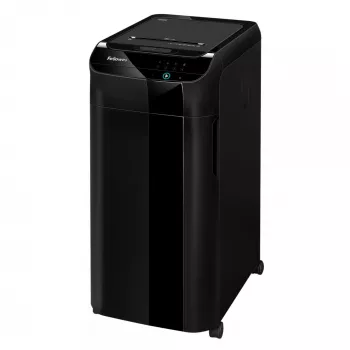 Niszczarka Fellowes AutoMax 550C – Automatyczne podawanie 550 arkuszy, cięcie poprzeczne, kosz 83 L, bezpieczeństwo P-4