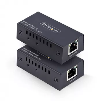 Przedłużacz HDMI StarTech.com przez CAT5e/CAT6, 4K 60 Hz, do 60 m, zestaw nadajnika i odbiornika, zasilanie po kablu, kompaktowa obudowa