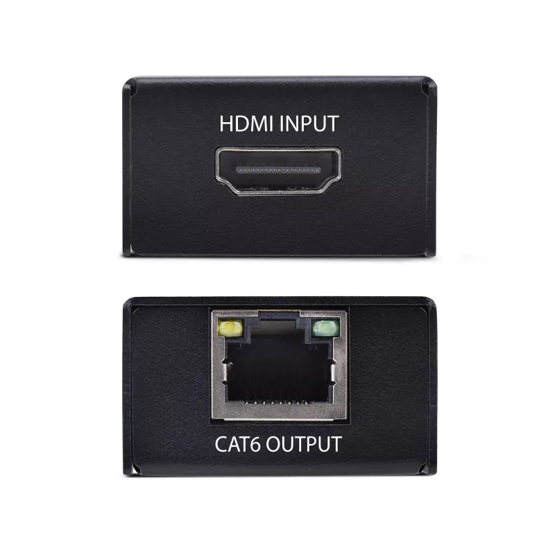 Przedłużacz HDMI StarTech.com przez CAT5e/CAT6, 4K 60 Hz, do 60 m, zestaw nadajnika i odbiornika, zasilanie po kablu, kompaktowa obudowa