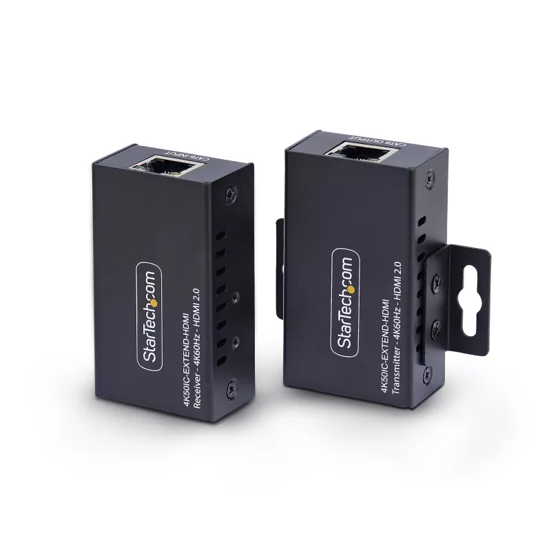 Przedłużacz HDMI StarTech.com przez CAT5e/CAT6, 4K 60 Hz, do 60 m, zestaw nadajnika i odbiornika, zasilanie po kablu, kompaktowa obudowa