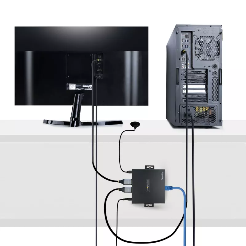 StarTech.com 4K70IC-EXTEND-HDMI Nadajnik i odbiornik AV Czarny
