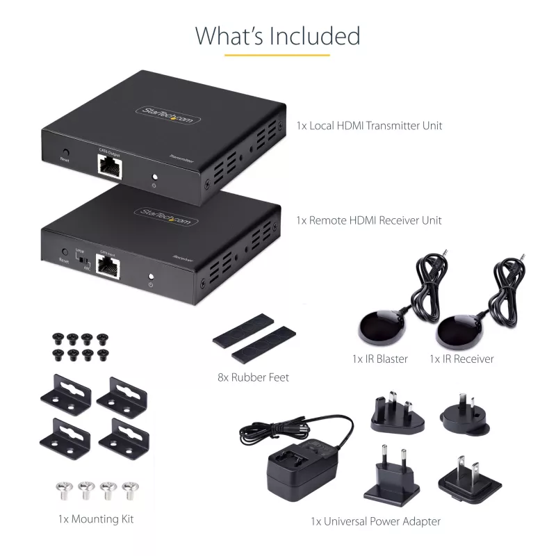StarTech.com 4K70IC-EXTEND-HDMI Nadajnik i odbiornik AV Czarny