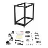 StarTech.com 4-Post 18U Mobile Open Frame Server Rack, Four Post 19 inch sieciowy Rack with Wheels, Rolling Rack with Adjustable Depth for Computer/AV/Data/IT Equipment - Casters, Leveling Feet or Floor Mounting