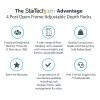 StarTech.com 4-Post 18U Mobile Open Frame Server Rack, Four Post 19 inch sieciowy Rack with Wheels, Rolling Rack with Adjustable Depth for Computer/AV/Data/IT Equipment - Casters, Leveling Feet or Floor Mounting
