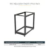 StarTech.com 4-Post 18U Mobile Open Frame Server Rack, Four Post 19 inch sieciowy Rack with Wheels, Rolling Rack with Adjustable Depth for Computer/AV/Data/IT Equipment - Casters, Leveling Feet or Floor Mounting