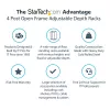 StarTech.com 4-słupkowy 25U mobilny serwerowniczy stelaż otwarty, czterosłupkowy 19-calowy stelaż sieciowy z kółkami, stelaż jezdny z regulowaną głębokością dla sprzętu komputerowego/AV/danych/IT – kółka skrętne, nóżki poziomujące lub montaż do podłogi