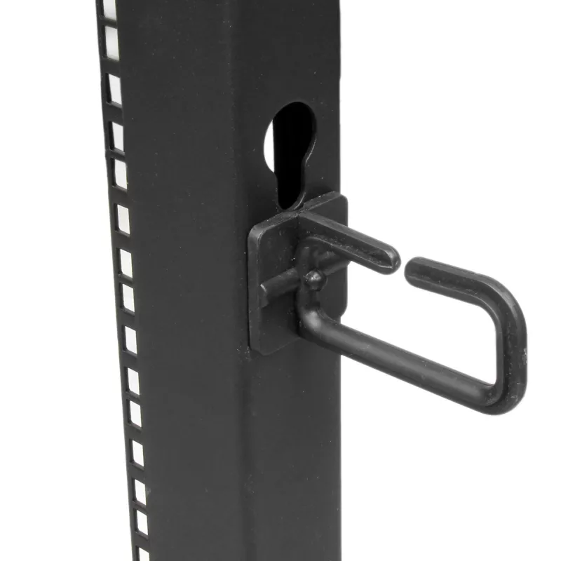 StarTech.com 4-słupkowa 8U mobilna otwarta szafa rack, czterosłupkowa 19-calowa szafa sieciowa z kółkami, mała szafa mobilna z regulowaną głębokością dla sprzętu komputerowego/AV/danych/IT – kółka, stopki poziomujące lub montaż do podłogi