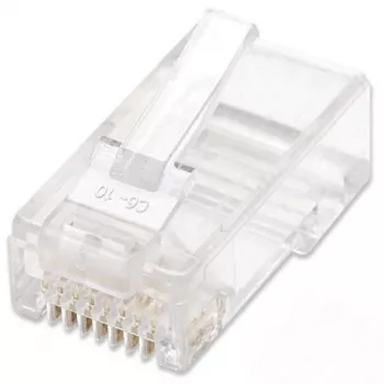 Intellinet RJ45 Modular Plugs, Cat6, UTP, 2-zębowe, do przewodów linkowych, pozłacane styki 15 µ, 100 szt.