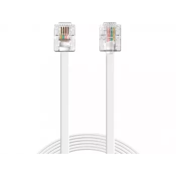 Kabel telefoniczny Sandberg RJ11-RJ11 5 m, 5 m, RJ11, RJ11, Wtyk męski, Wtyk męski, Biały