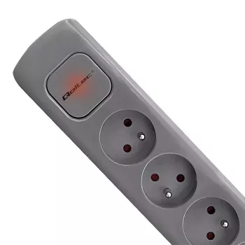 Przedłużacz Qoltec 50275 1,8 m 5 gniazd AC wewnętrzny szary