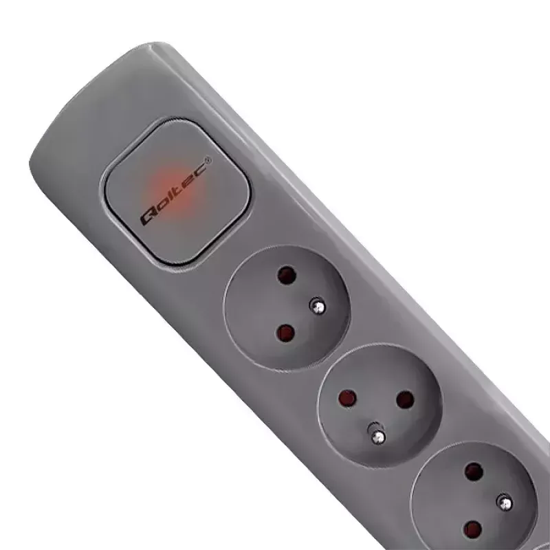 Przedłużacz Qoltec 50275 1,8 m 5 gniazd AC wewnętrzny szary