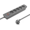Przedłużacz Qoltec 50275 1,8 m 5 gniazd AC wewnętrzny szary