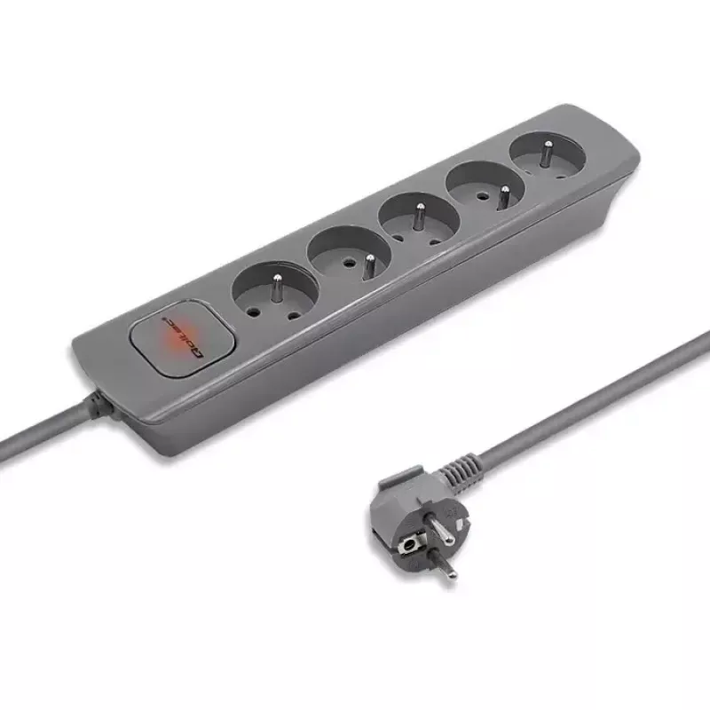 Przedłużacz Qoltec 50275 1,8 m 5 gniazd AC wewnętrzny szary