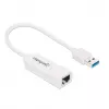 Adapter sieciowy Manhattan USB-A Gigabit, biały, sieć 10/100/1000 Mbps, USB 3.0, Ethernet, RJ45, trzyletnia gwarancja, odpowiednik USB31000SW