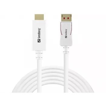Sandberg DisplayPort 1.4-HDMI 4K60Hz 2m, 2 m, DisplayPort, HDMI, Męski, Męski, Prosty