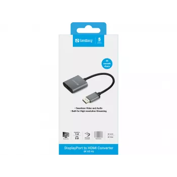 Adapter Sandberg DisplayPort 1.4 na HDMI 2.0 4K