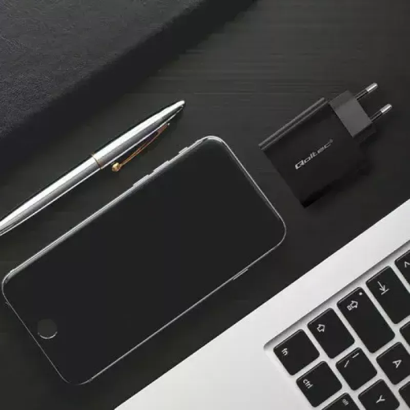 Ładowarka Qoltec 52378 Wewnętrzna Szybkie Ładowanie AC 3A USB Type-C Czarna