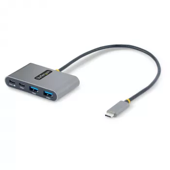 StarTech.com 4-portowy hub USB-C z passthrough Power Delivery 100 W – 2x USB-A + 2x USB-C – USB 3.0 5 Gb/s – kabel o długości 1 stopy (30 cm) – przenośny hub USB-C do USB-A/C