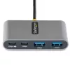 StarTech.com 4-portowy hub USB-C z passthrough Power Delivery 100 W – 2x USB-A + 2x USB-C – USB 3.0 5 Gb/s – kabel o długości 1 stopy (30 cm) – przenośny hub USB-C do USB-A/C