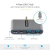 StarTech.com 4-portowy hub USB-C z passthrough Power Delivery 100 W – 2x USB-A + 2x USB-C – USB 3.0 5 Gb/s – kabel o długości 1 stopy (30 cm) – przenośny hub USB-C do USB-A/C