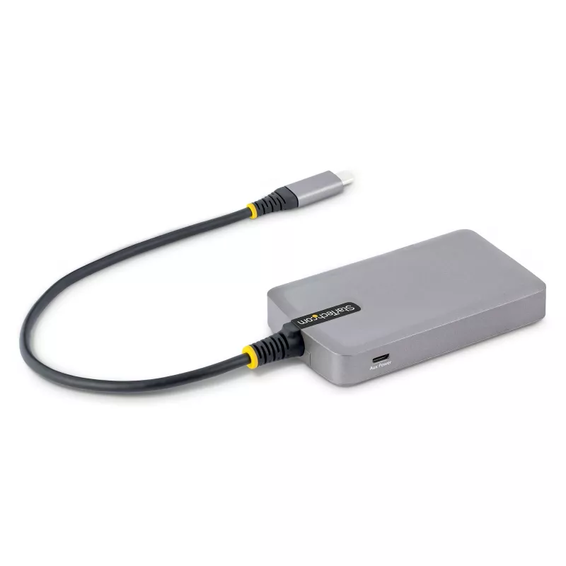 StarTech.com 3-Port USB-C Hub z Ethernet - 3x porty USB-A, Gigabit Ethernet RJ45, USB 3.0 5Gbps, zasilany przez magistralę, kabel 1ft/30cm - Przenośny adapter USB-C Hub do laptopa z GbE