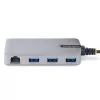 StarTech.com 3-Port USB-C Hub z Ethernet - 3x porty USB-A, Gigabit Ethernet RJ45, USB 3.0 5Gbps, zasilany przez magistralę, kabel 1ft/30cm - Przenośny adapter USB-C Hub do laptopa z GbE