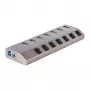 StarTech.com 7-portowy samozasilający się hub USB-C z indywidualnymi przełącznikami wł./wył., hub USB 3.0 5 Gb/s z zasilaczem, hub rozszerzający USB-C na USB-A do komputerów stacjonarnych/laptopów, hub USB Type-C z BC 1.2