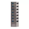 StarTech.com 7-portowy samozasilający się hub USB-C z indywidualnymi przełącznikami wł./wył., hub USB 3.0 5 Gb/s z zasilaczem, hub rozszerzający USB-C na USB-A do komputerów stacjonarnych/laptopów, hub USB Type-C z BC 1.2