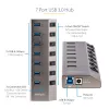 StarTech.com 7-portowy samozasilający się hub USB-C z indywidualnymi przełącznikami wł./wył., hub USB 3.0 5 Gb/s z zasilaczem, hub rozszerzający USB-C na USB-A do komputerów stacjonarnych/laptopów, hub USB Type-C z BC 1.2